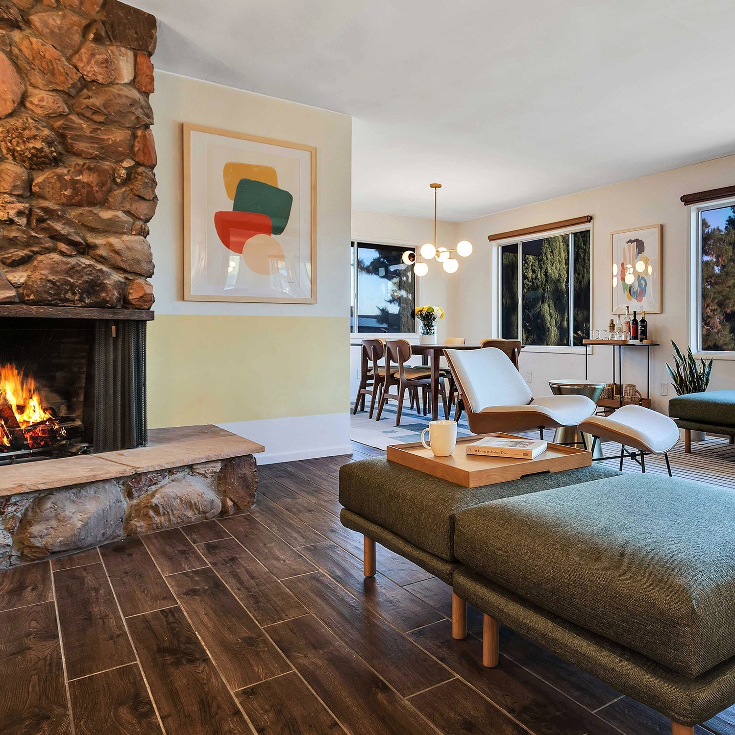 Castell 6 Globe Linear Pendant 46", Aged Brass