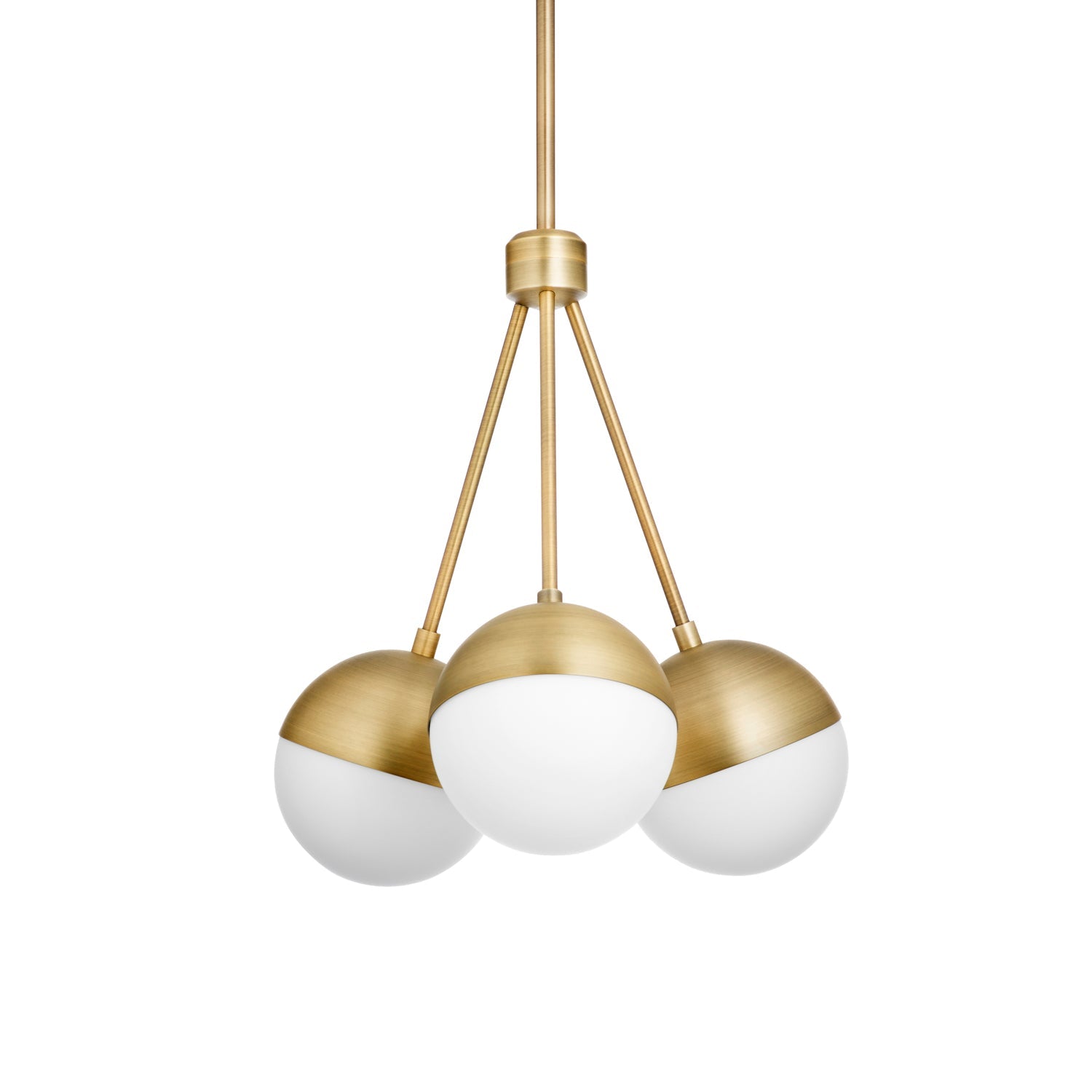 Powell 3 Light Chandelier 16", Aged Brass