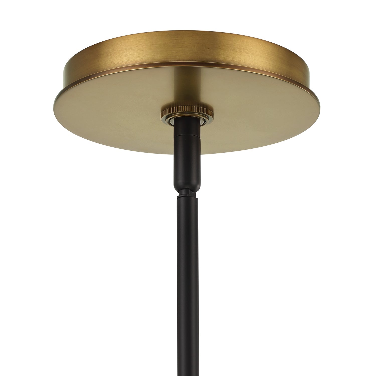 Ryan 5 Light Chandelier 30", Matte Black and Aged Brass
