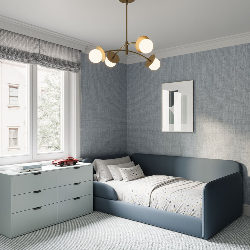 Levi 4 Globe Chandelier 26", Aged Brass