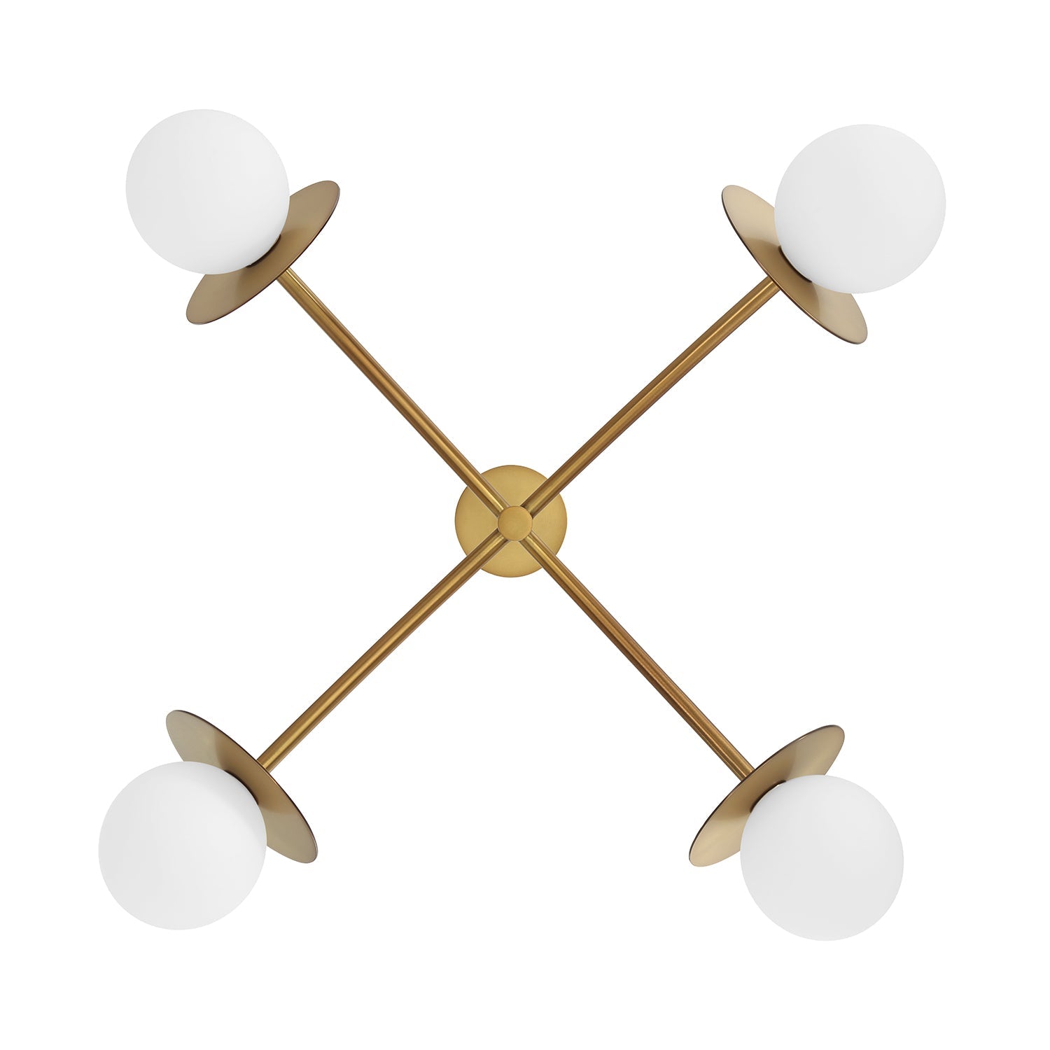 Levi 4 Globe Chandelier 26", Aged Brass