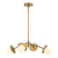 Levi 4 Globe Chandelier 26", Aged Brass