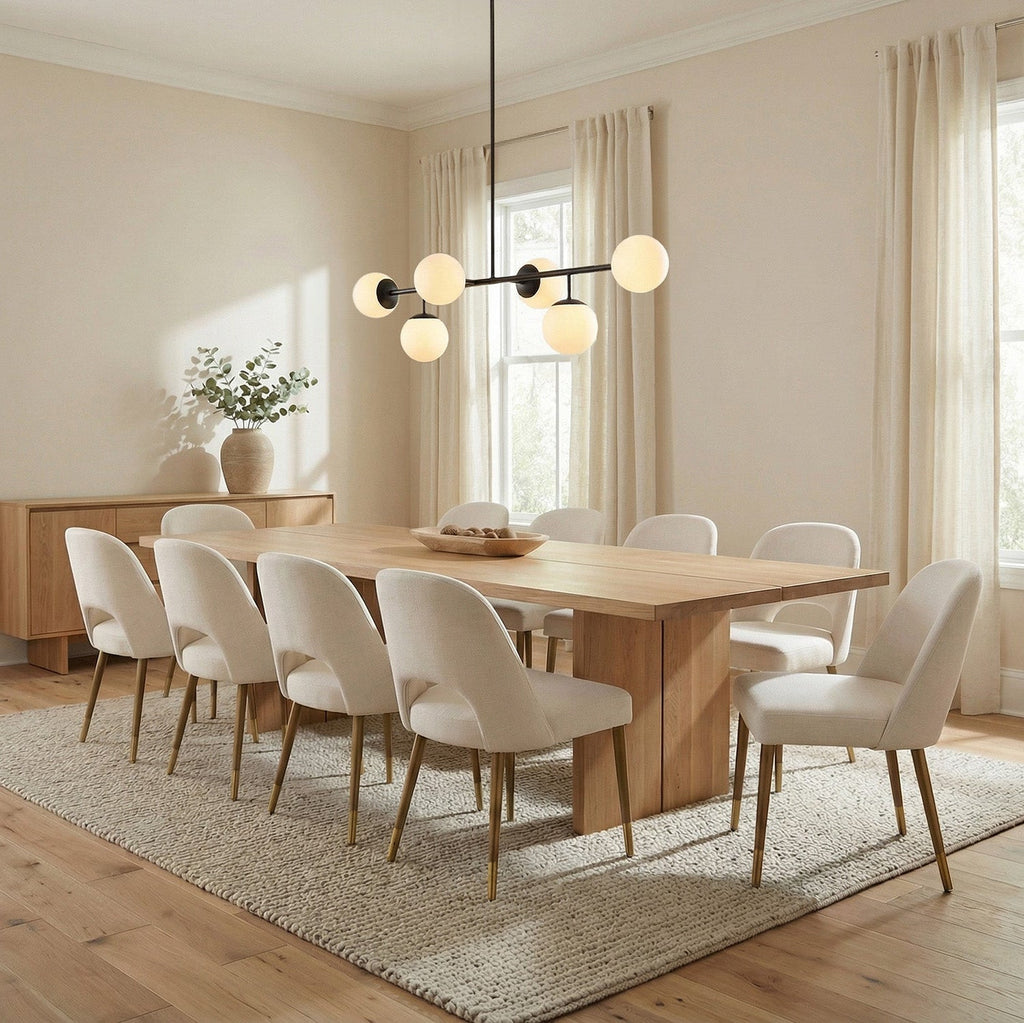 Castell 6 Globe Linear Pendant 46", Matte Black