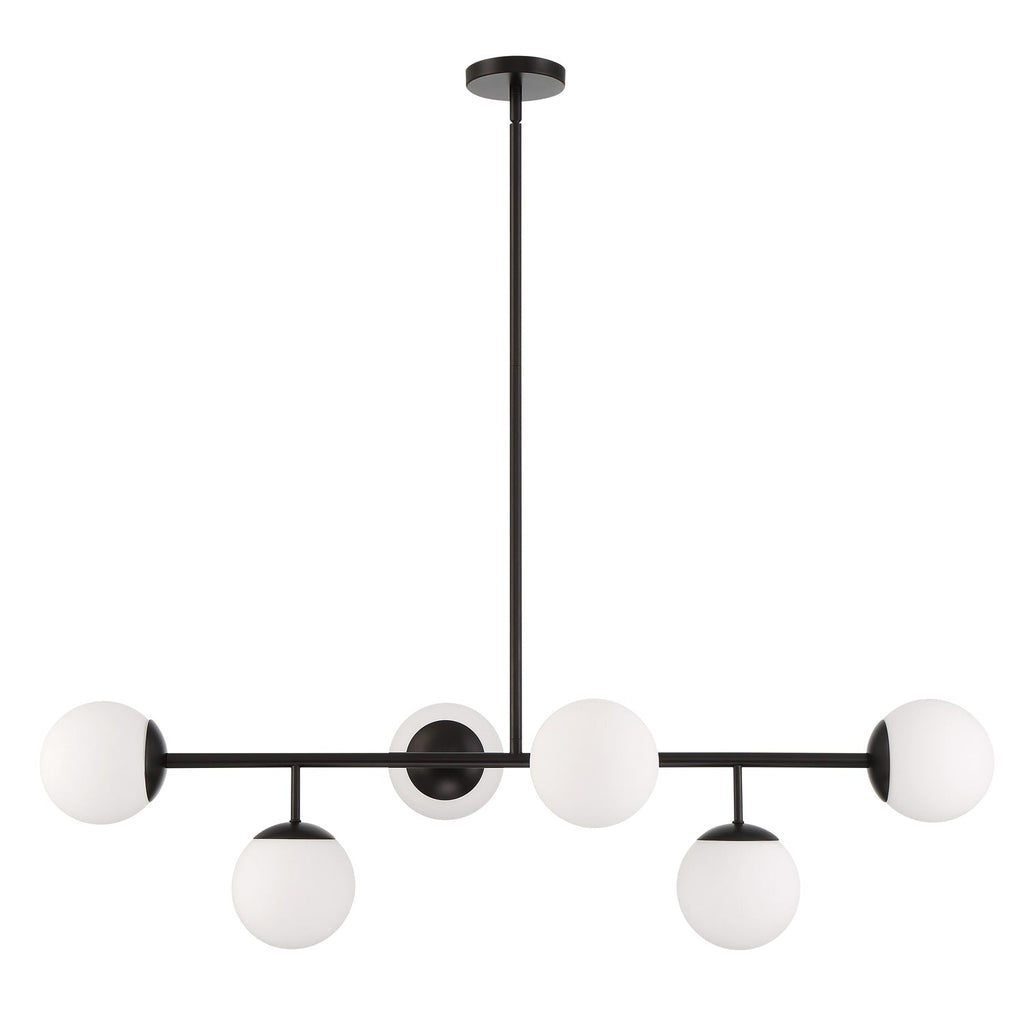 Castell 6 Globe Linear Pendant 46", Matte Black