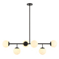 Castell 6 Globe Linear Pendant 46", Matte Black