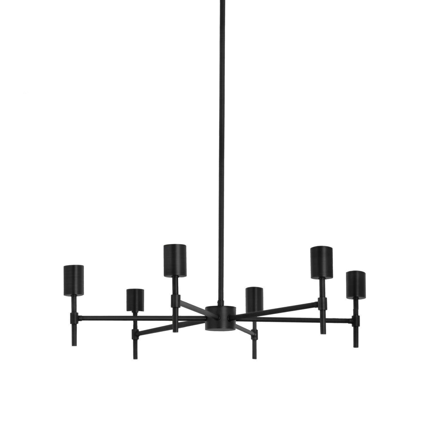 Prospect 6 Light Round Chandelier 26", Matte Black