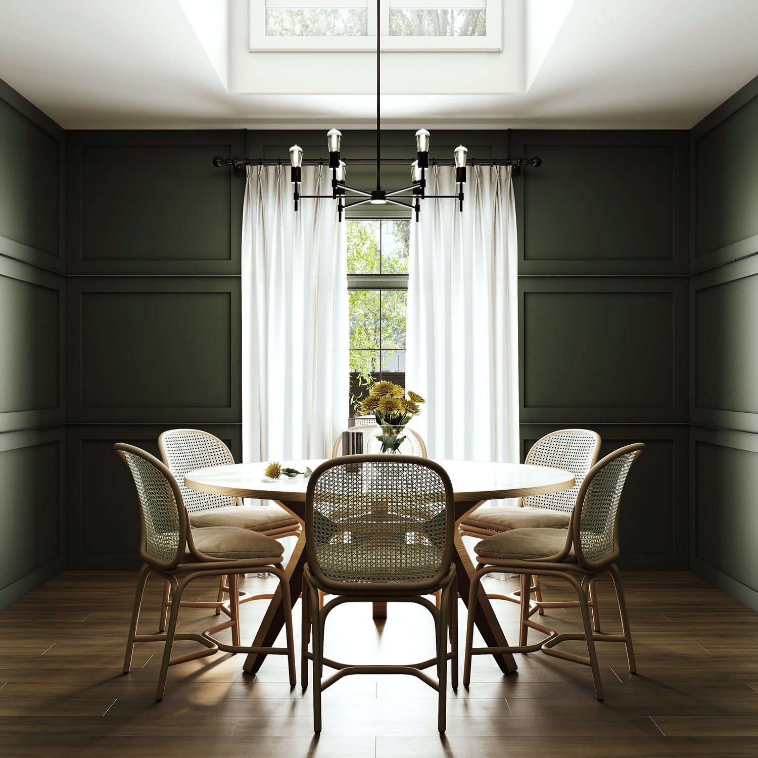 Prospect 6 Light Round Chandelier 26", Matte Black