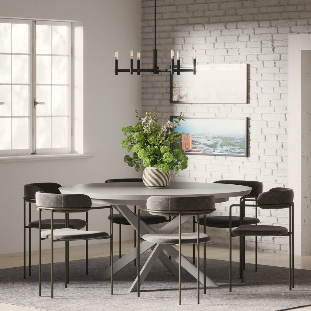 Carson 6 Light Chandelier 26", Matte Black