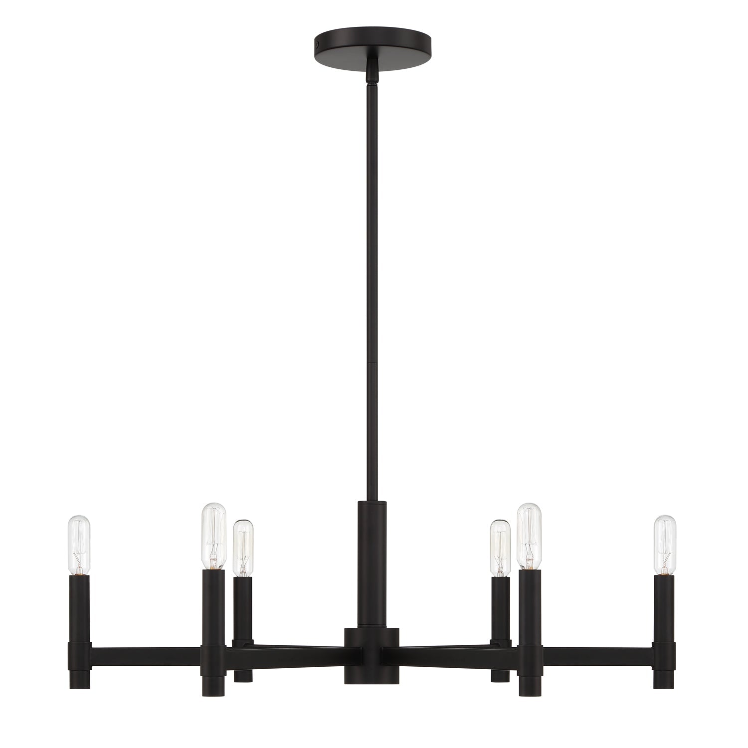 Carson 6 Light Chandelier 26", Matte Black