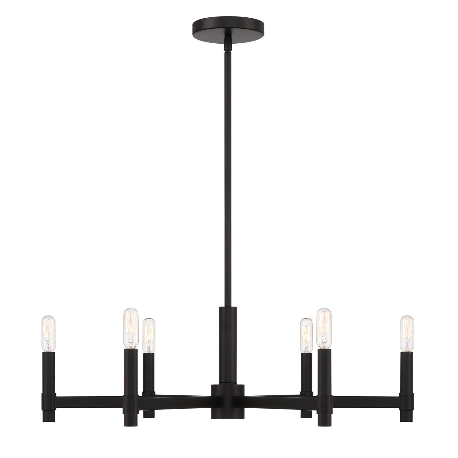 Carson 6 Light Chandelier 26", Matte Black