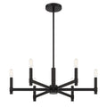 Carson 6 Light Chandelier 26", Matte Black