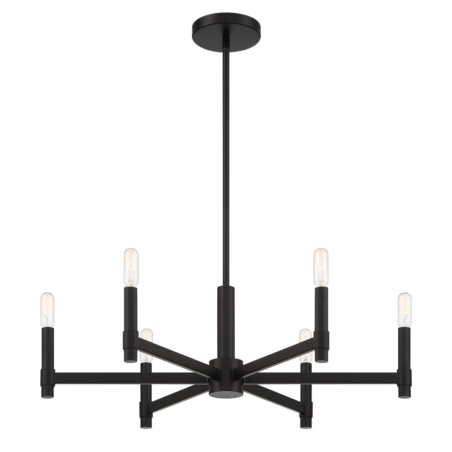 Carson 6 Light Chandelier 26", Matte Black