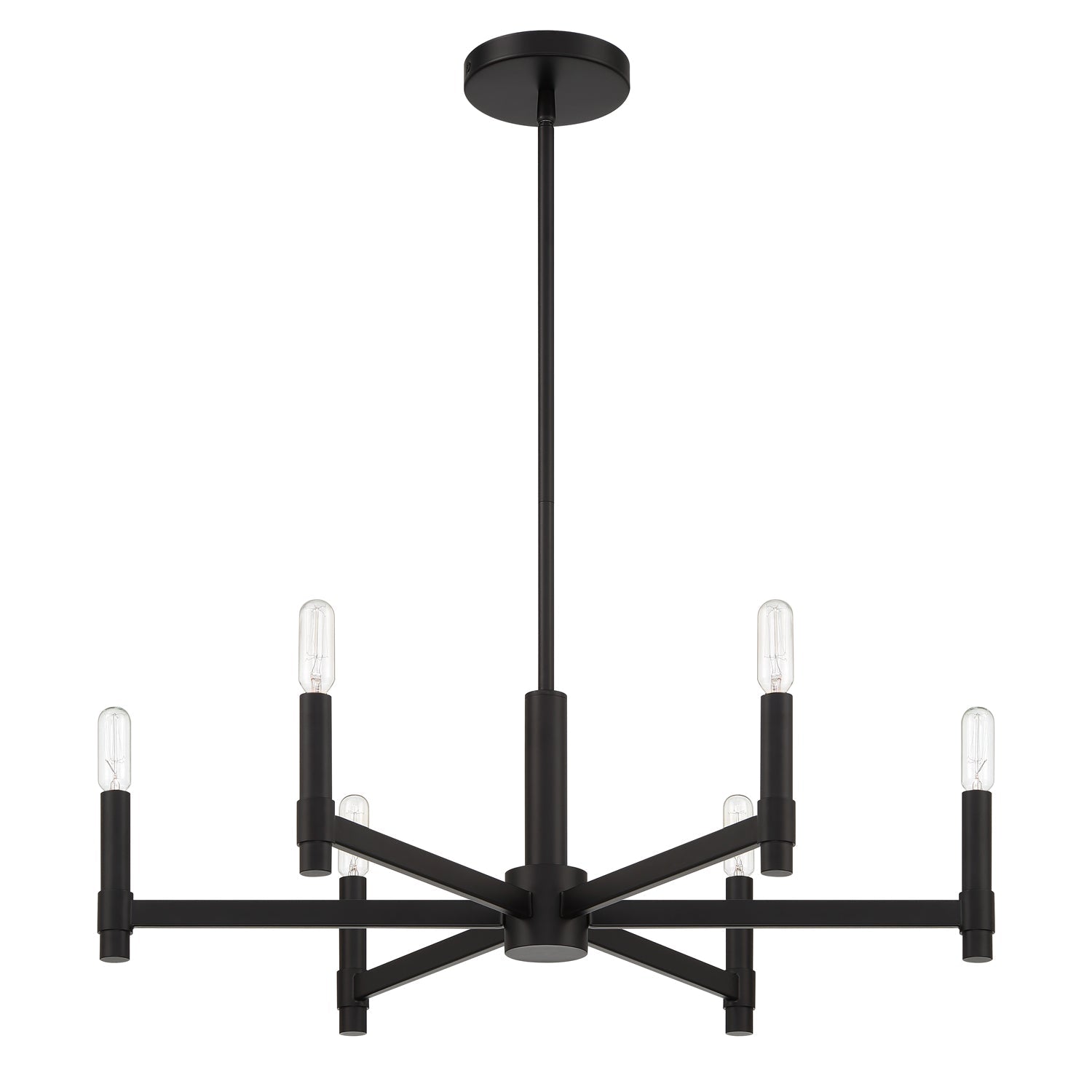Carson 6 Light Chandelier 26", Matte Black