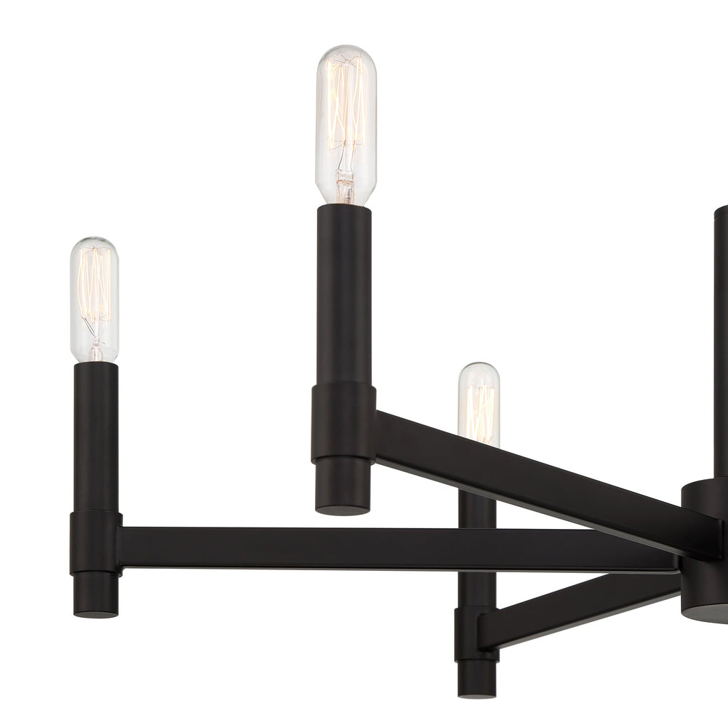 Carson 6 Light Chandelier 26", Matte Black