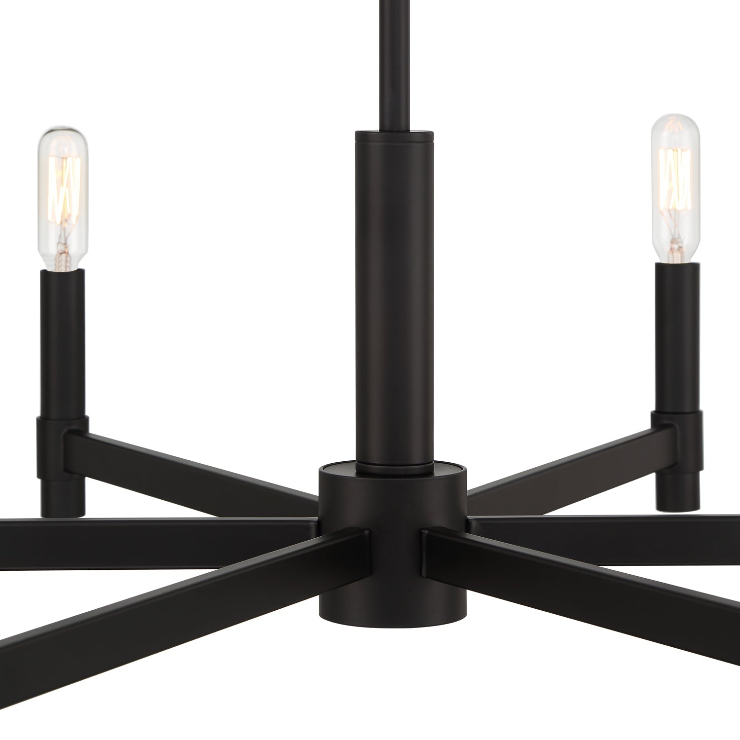 Carson 6 Light Chandelier 26", Matte Black