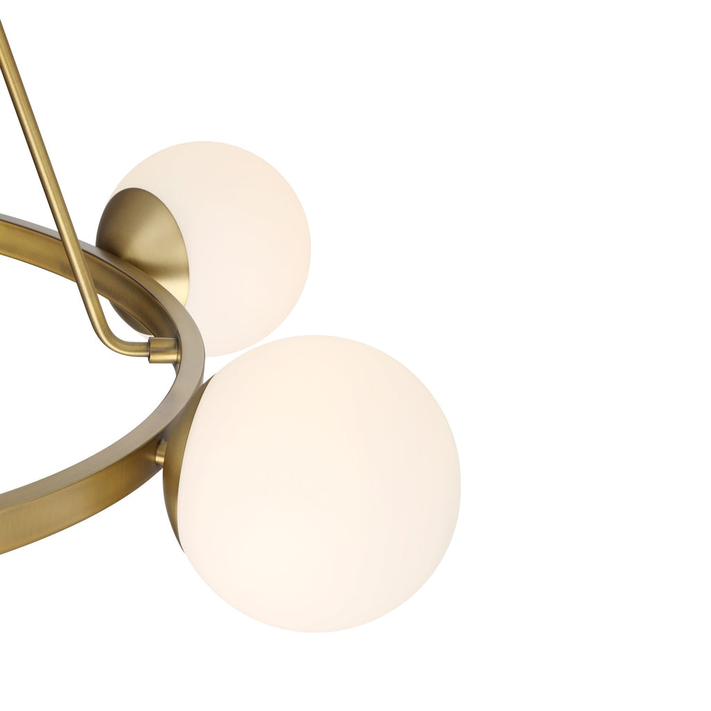 Castell 6 Globe Round Chandelier 36", Aged Brass