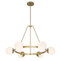 Castell 6 Globe Round Chandelier 36", Aged Brass