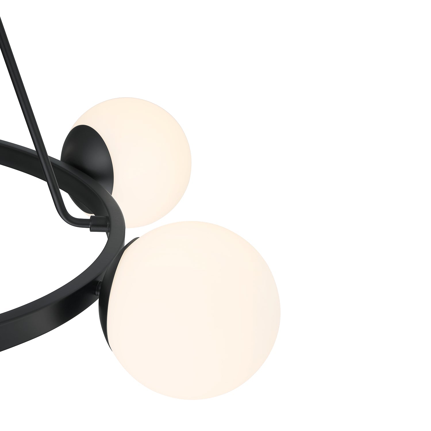 Castell 6 Globe Round Chandelier 36", Matte Black