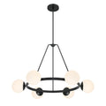 Castell 6 Globe Round Chandelier 36", Matte Black