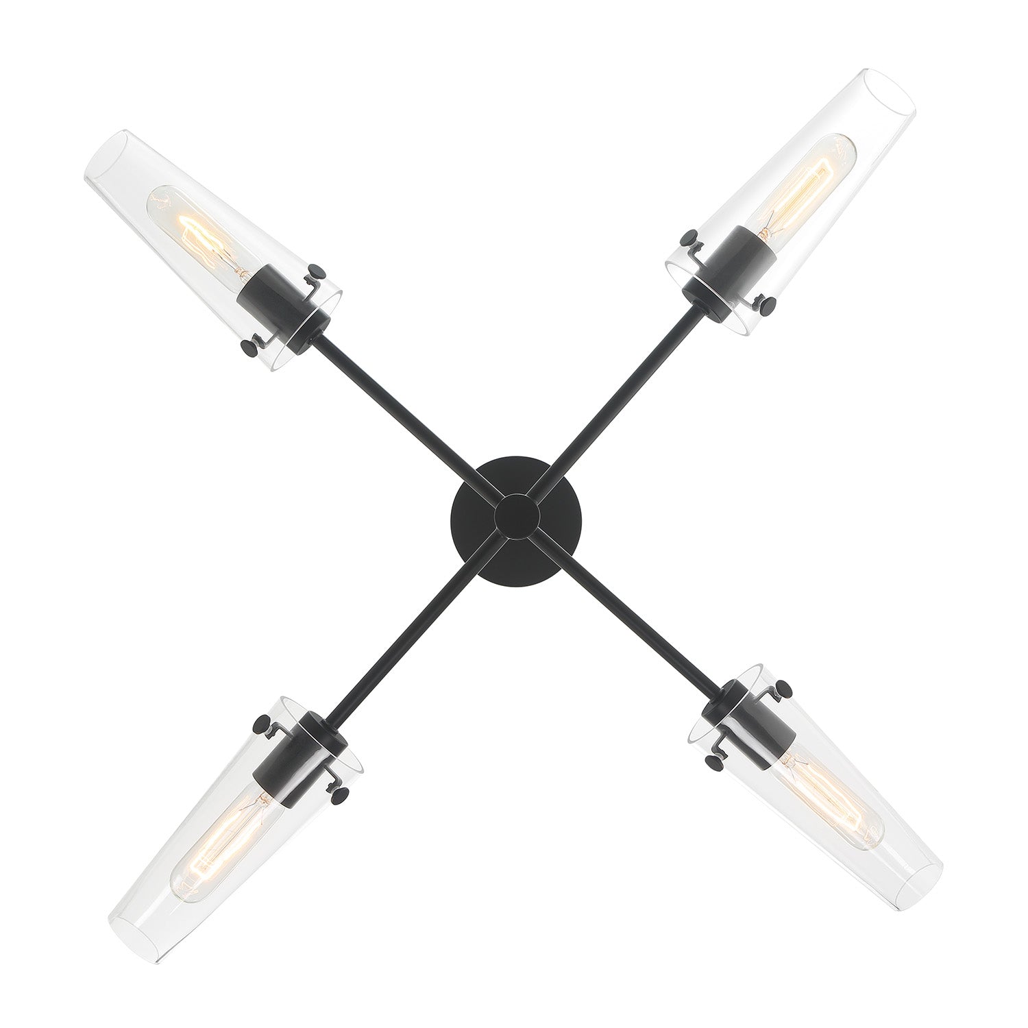 Mason 4 Light Chandelier 32", Matte Black