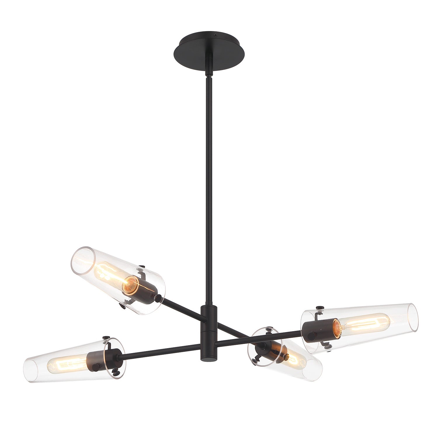 Mason 4 Light Chandelier 32", Matte Black