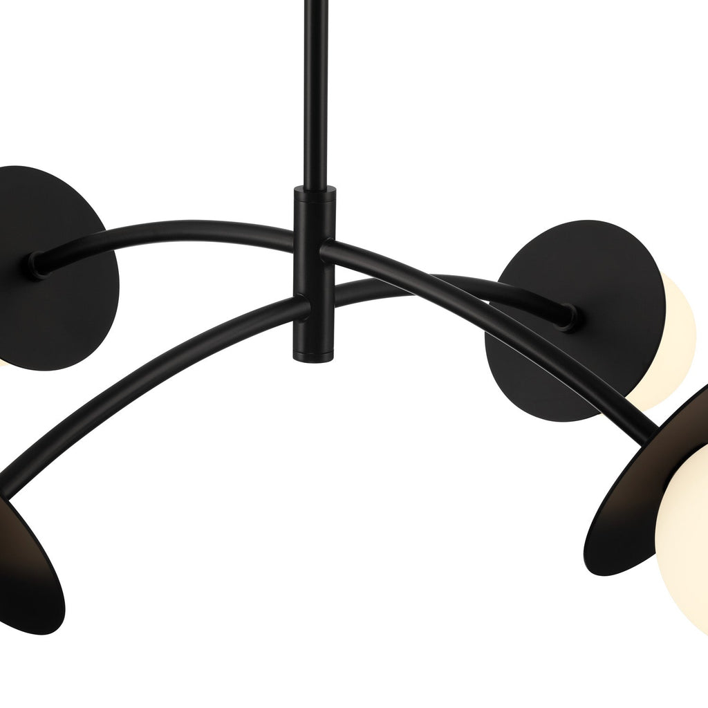 Levi 4 Globe Chandelier 26", Matte Black