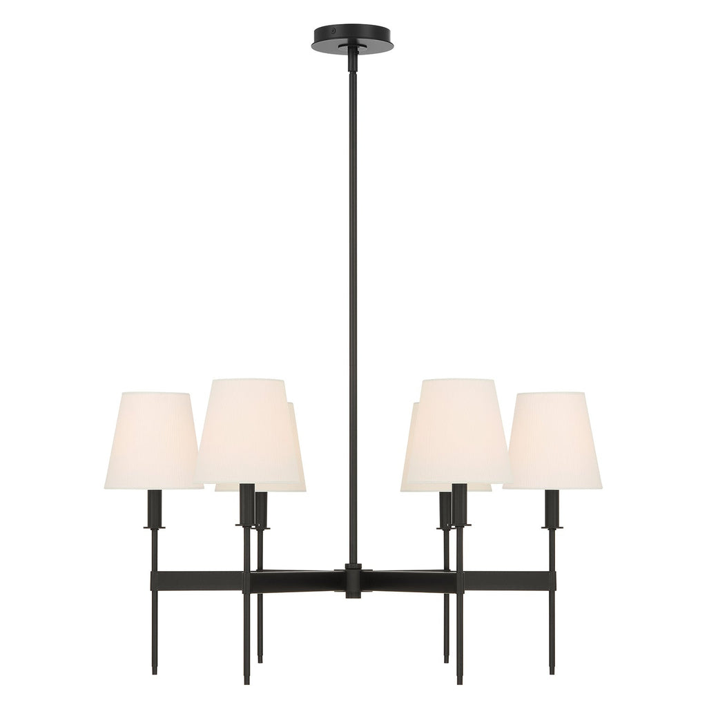 Taylor 6 Light Chandelier 30", Matte Black