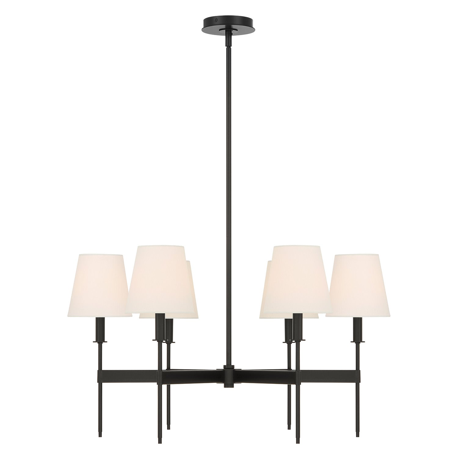 Taylor 6 Light Chandelier 30", Matte Black