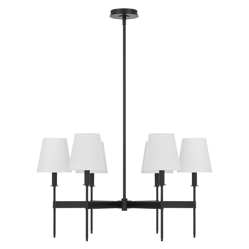 Taylor 6 Light Chandelier 30", Matte Black