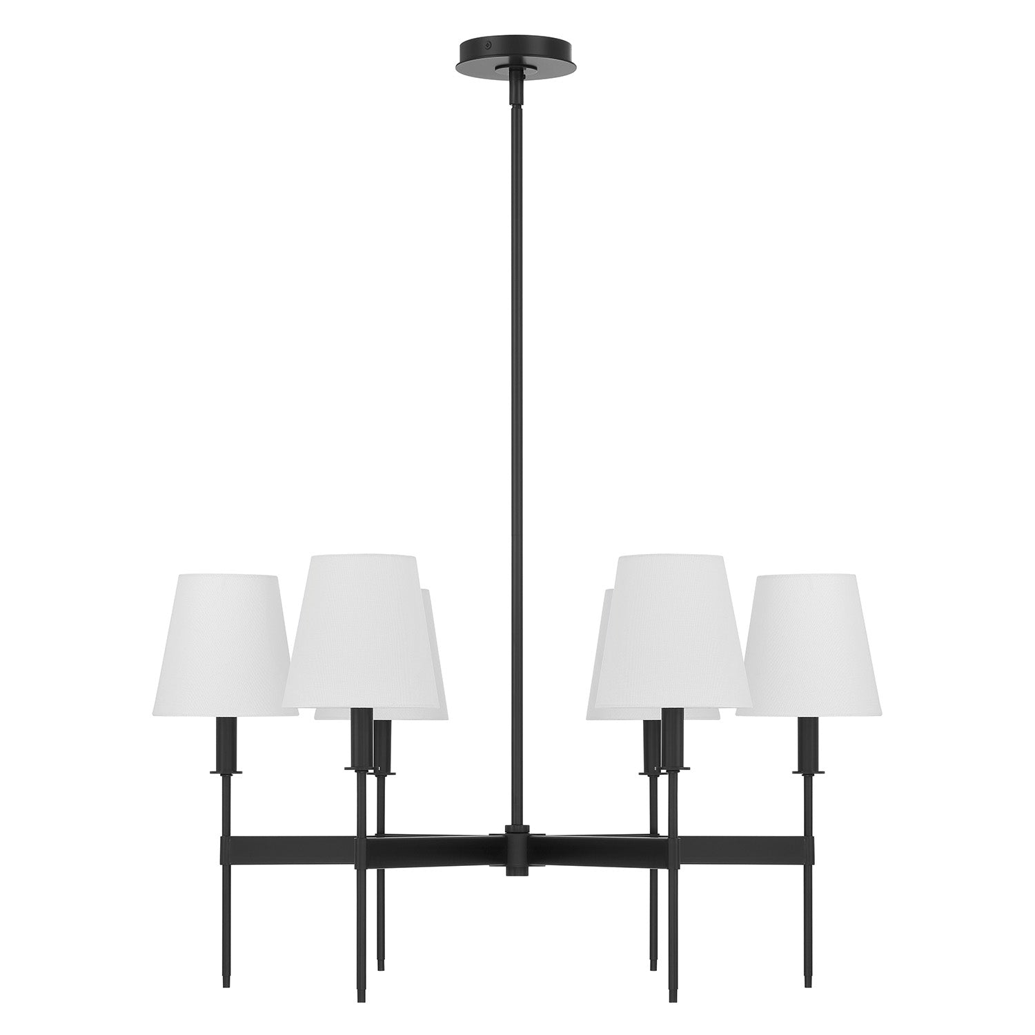 Taylor 6 Light Chandelier 30", Matte Black