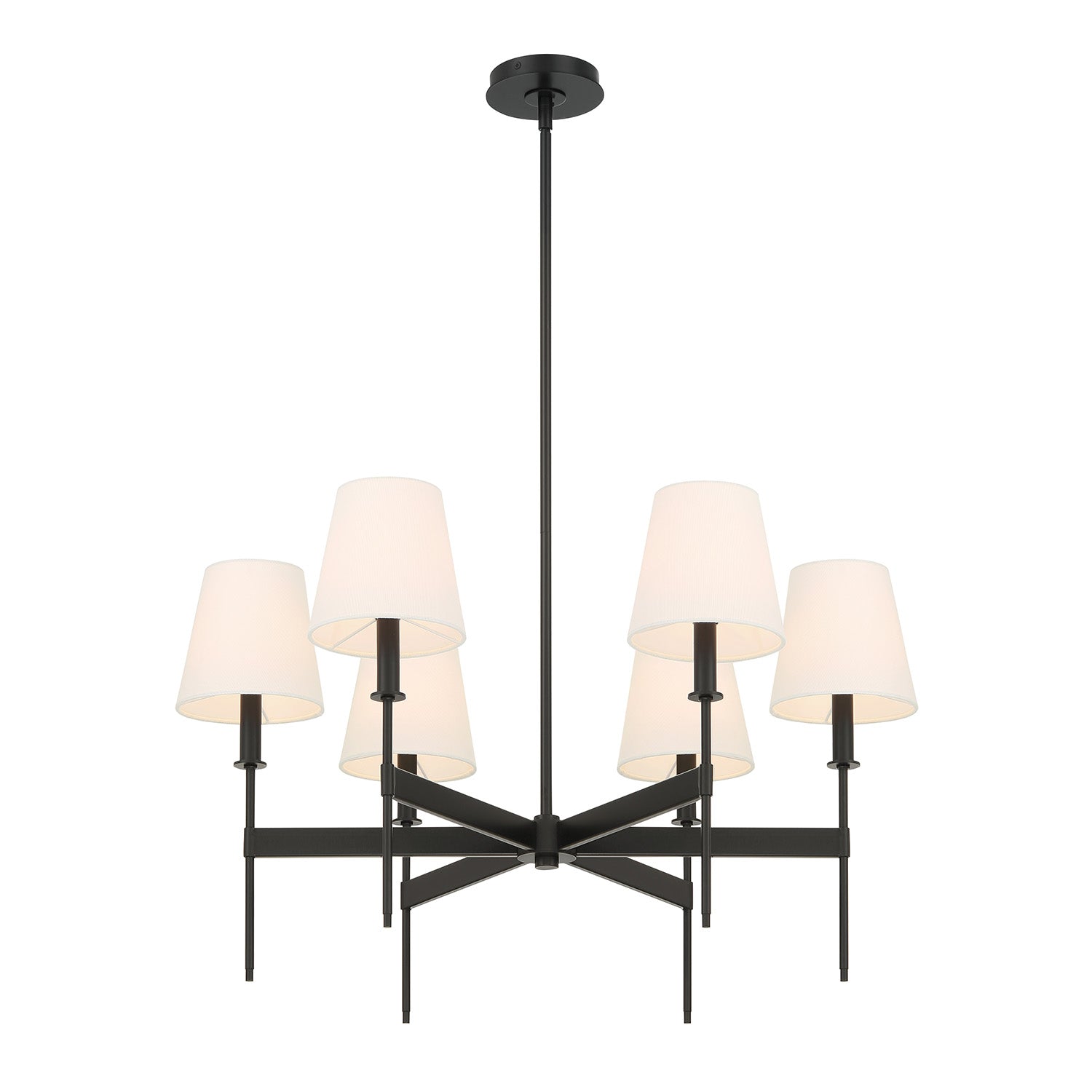 Taylor 6 Light Chandelier 30", Matte Black