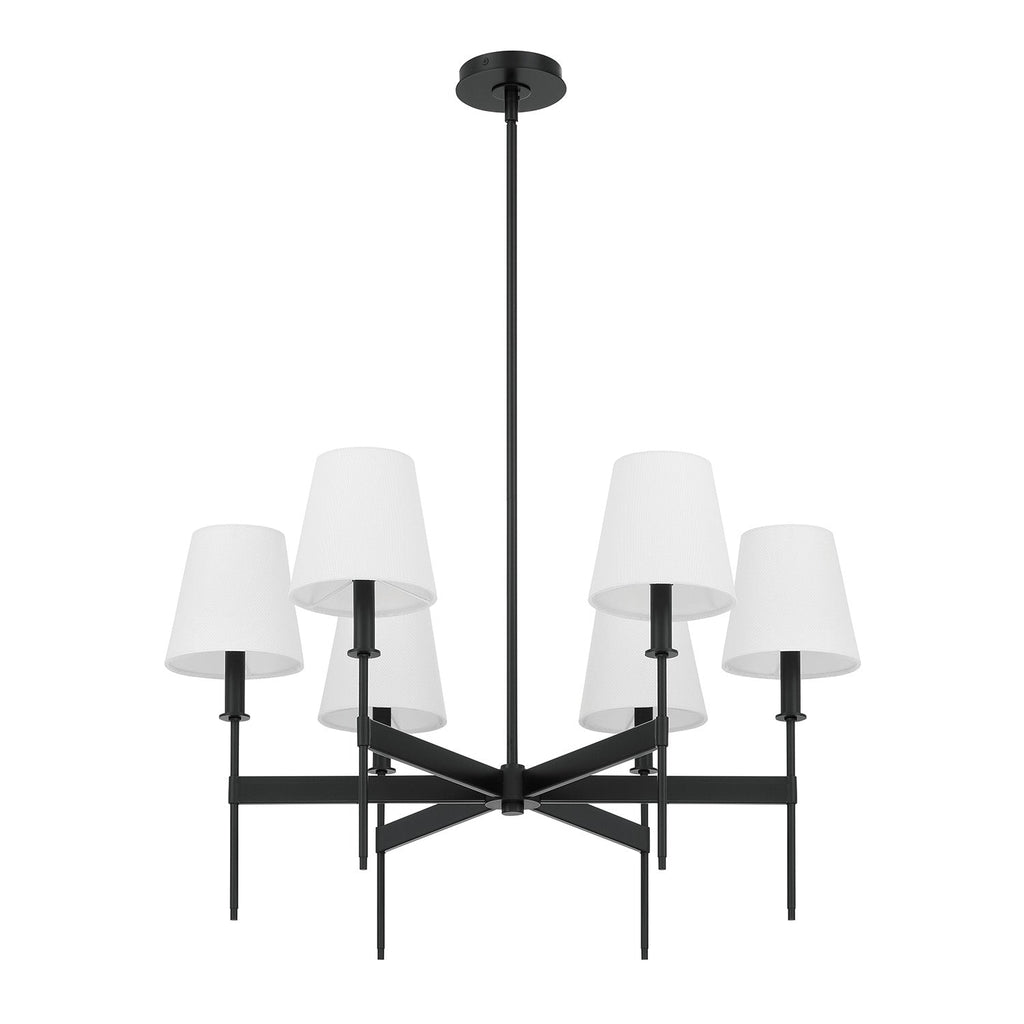 Taylor 6 Light Chandelier 30", Matte Black