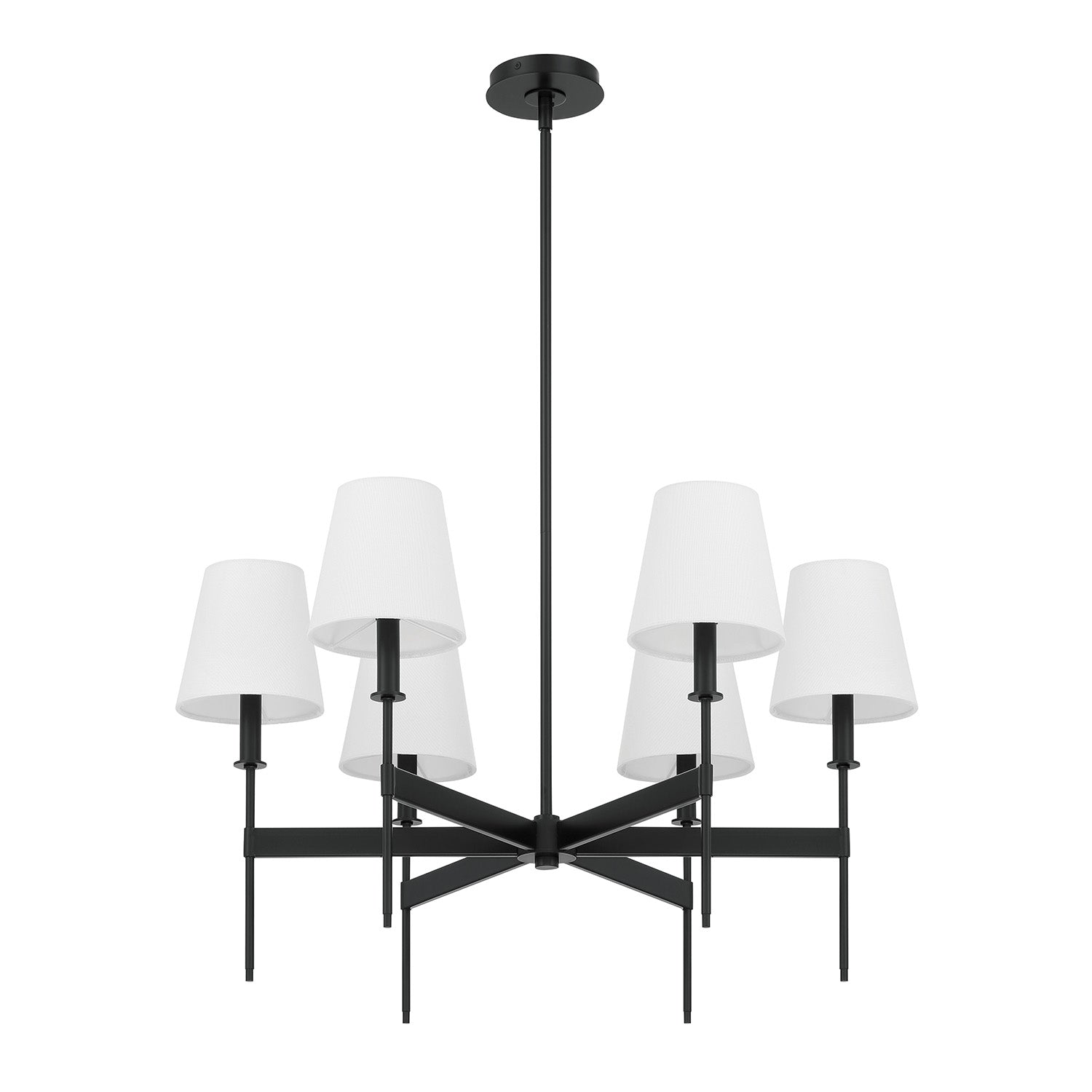 Taylor 6 Light Chandelier 30", Matte Black