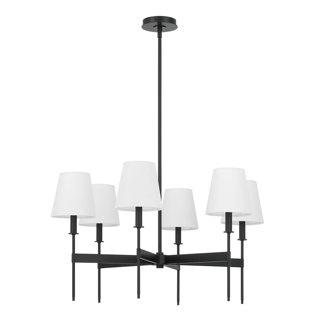 Taylor 6 Light Chandelier 30", Matte Black