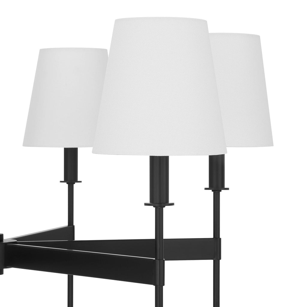 Taylor 6 Light Chandelier 30", Matte Black
