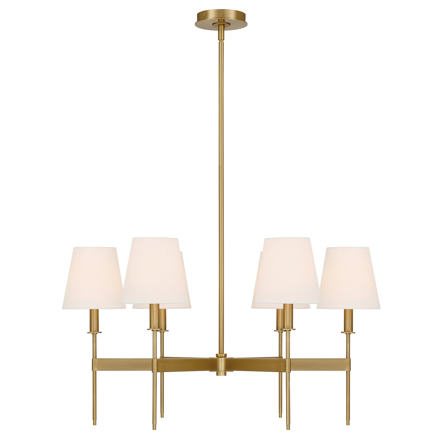Taylor 6 Light Chandelier 30", Aged Brass