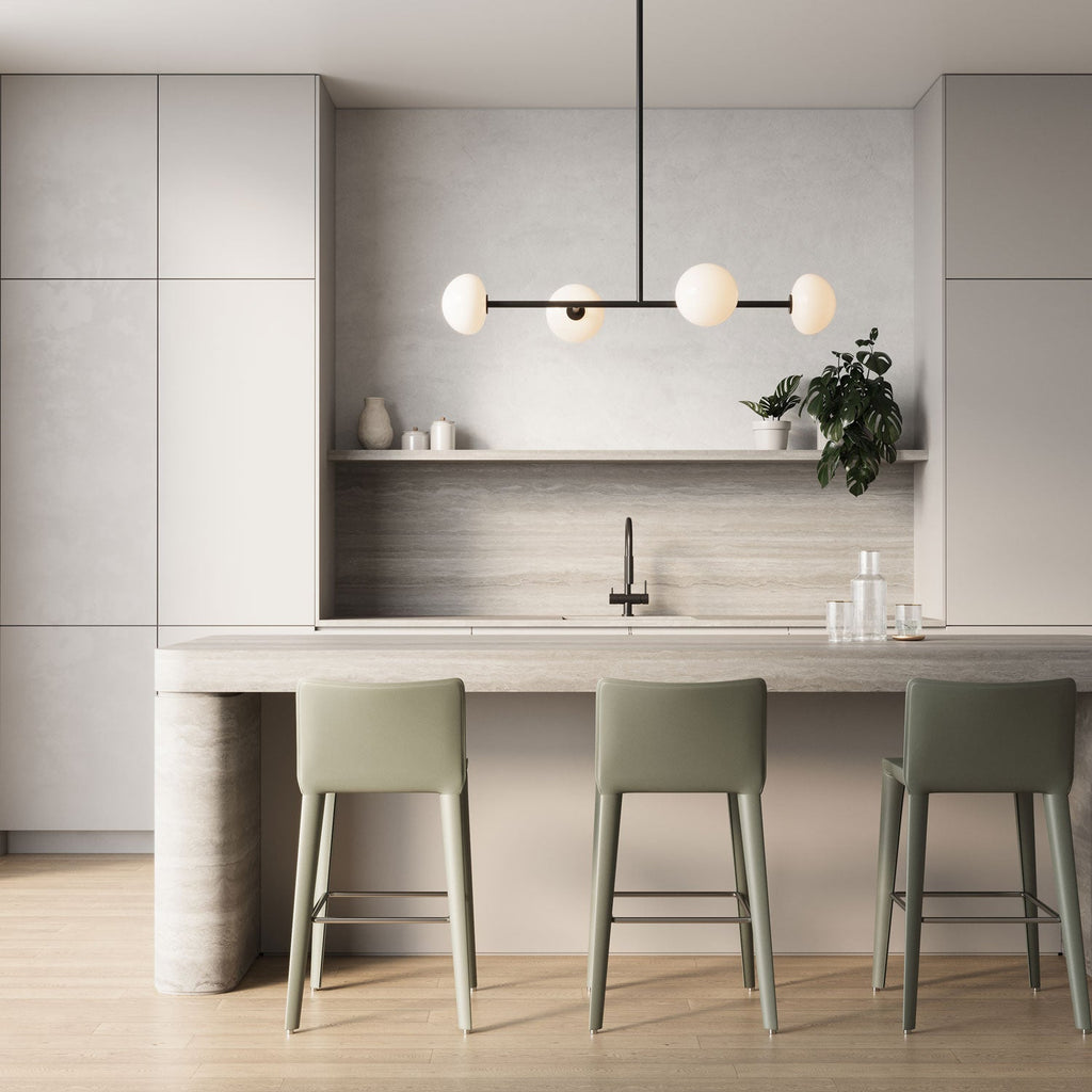 Vince 4 Light Linear Pendant 40", Matte Black