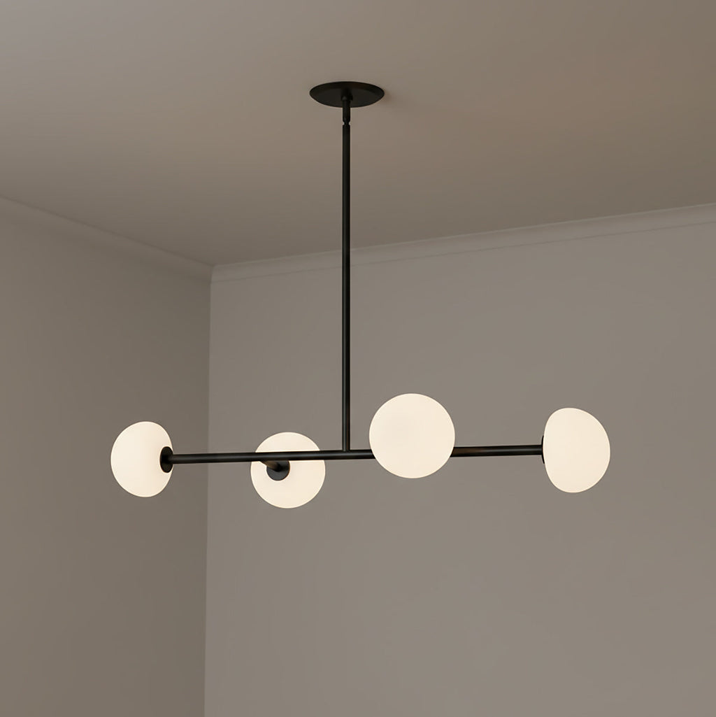 Vince 4 Light Linear Pendant 40", Matte Black