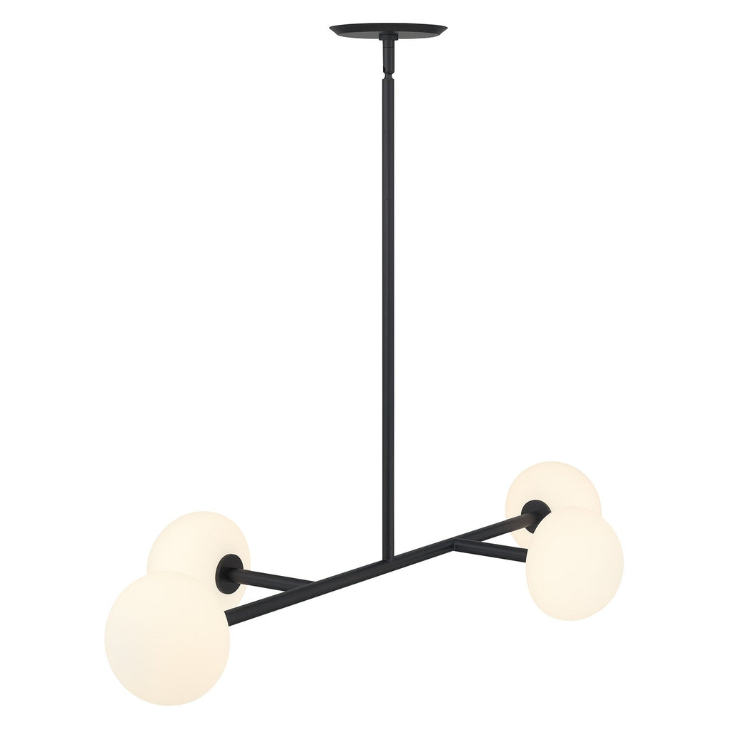 Vince 4 Light Linear Pendant 40", Matte Black