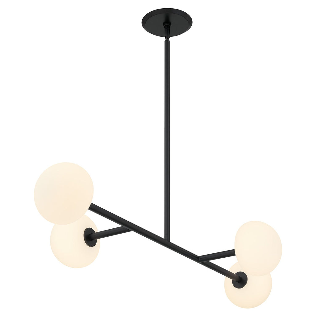 Vince 4 Light Linear Pendant 40", Matte Black