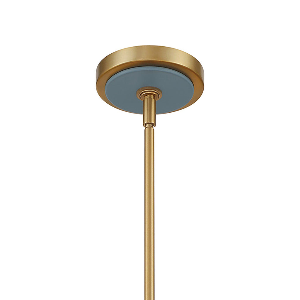 Banks 6 Light Chandelier 40", French Blue and Brass