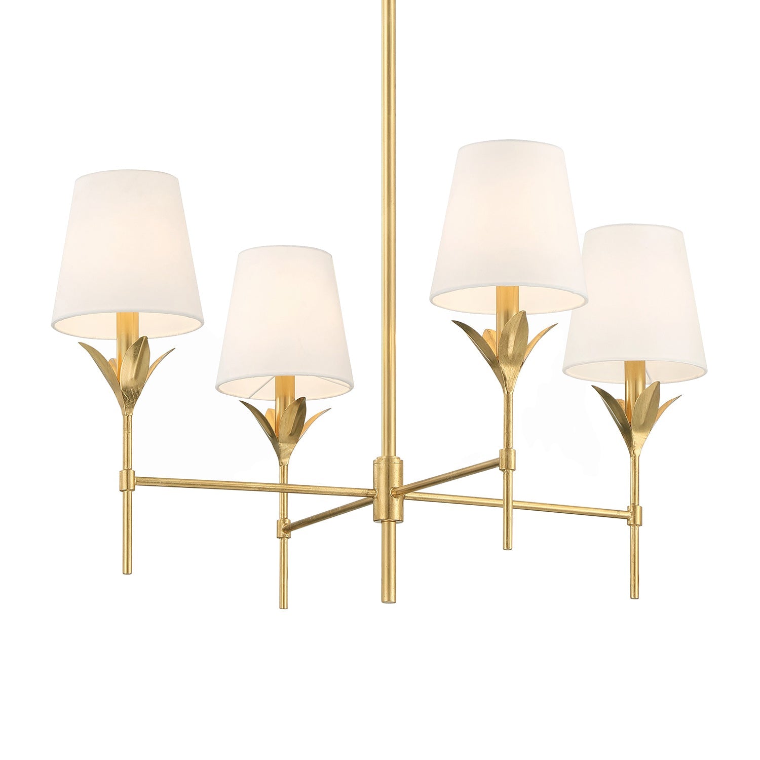 Alice 4 Light Chandelier 28", Antique Gold