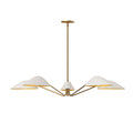 Jade 5 Light Chandelier 46", White and Antique Brass