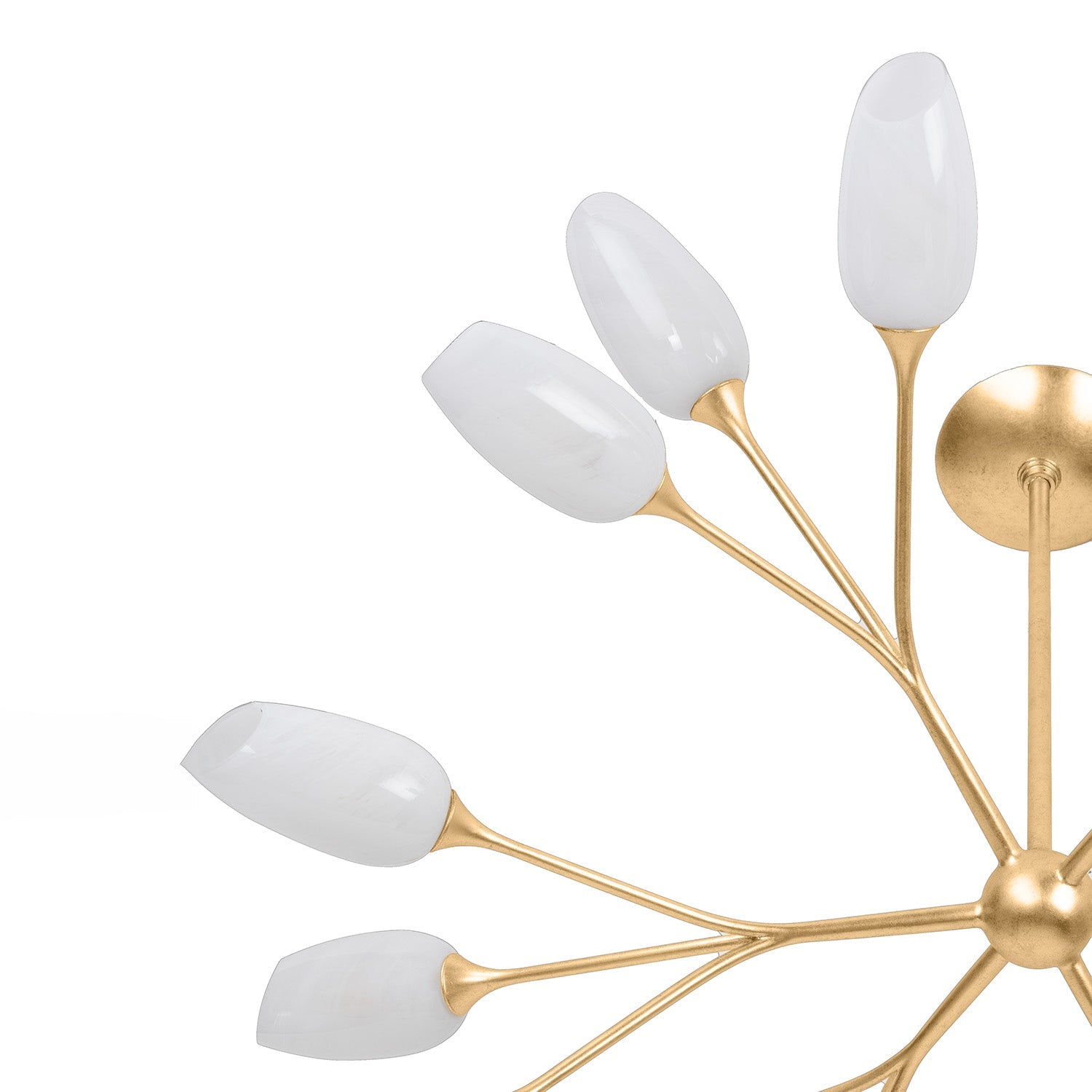 Amara 18 Light Chandelier 44", Gold Leaf with Art Glass