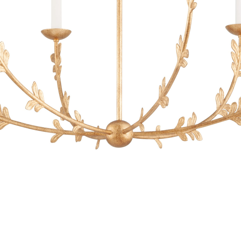 Aviva 6 Light Chandelier 40", Gold Leaf