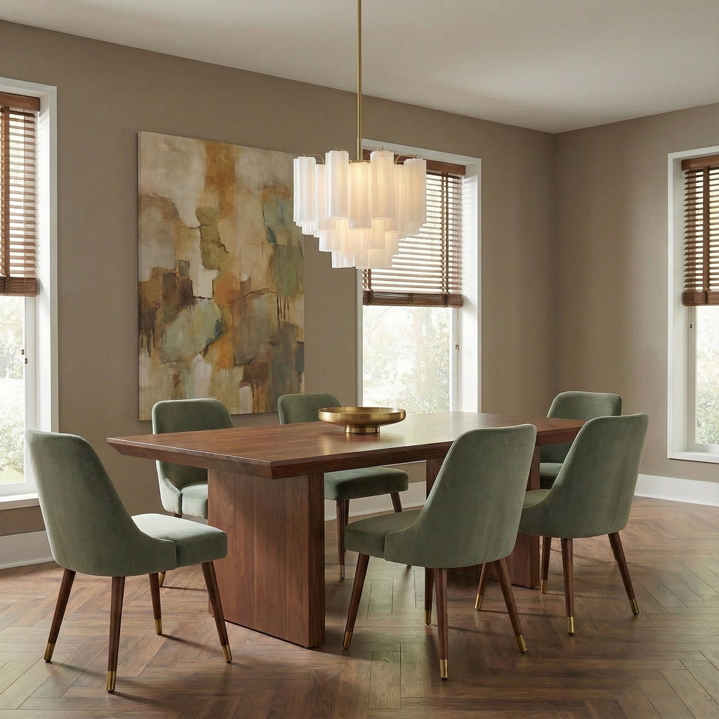 Grace 4 Light Mini Chandelier 18", Brass with White Glass