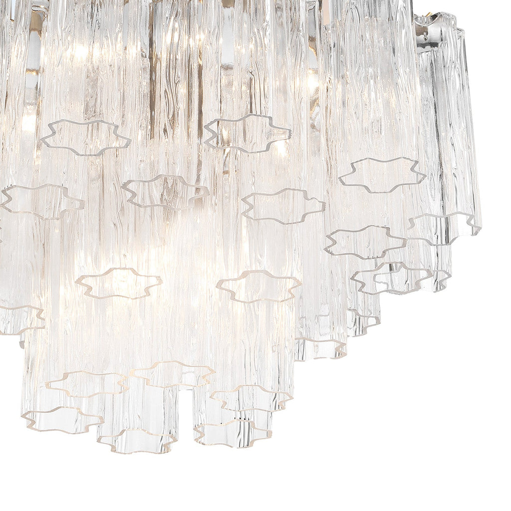 Grace 9 Light Chandelier 22", Brass with Clear Glass