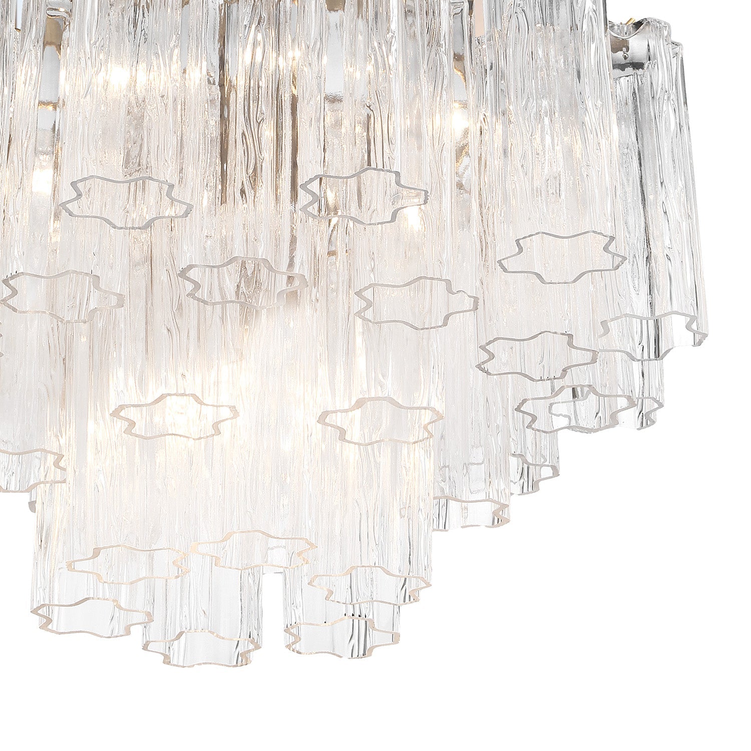 Grace 9 Light Chandelier 22", Brass with Clear Glass