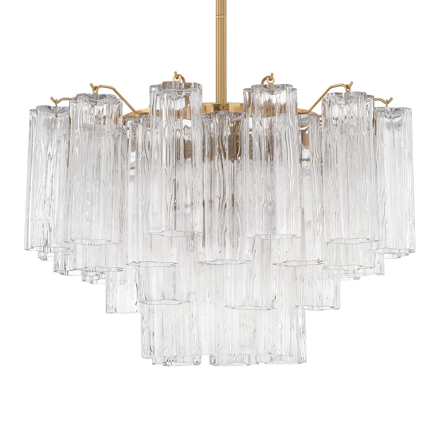 Grace 9 Light Chandelier 22", Brass with Clear Glass