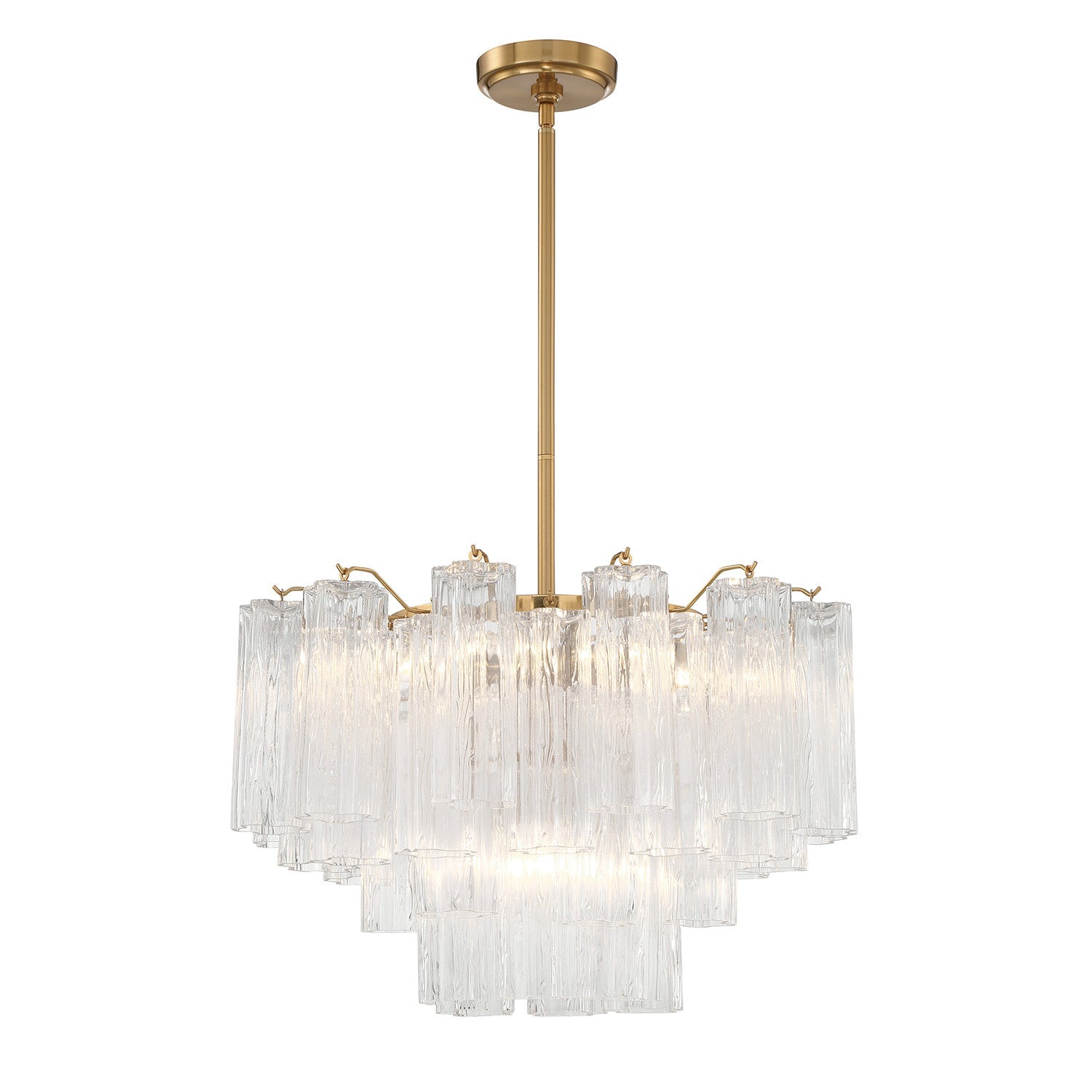 Grace 9 Light Chandelier 22", Brass with Clear Glass